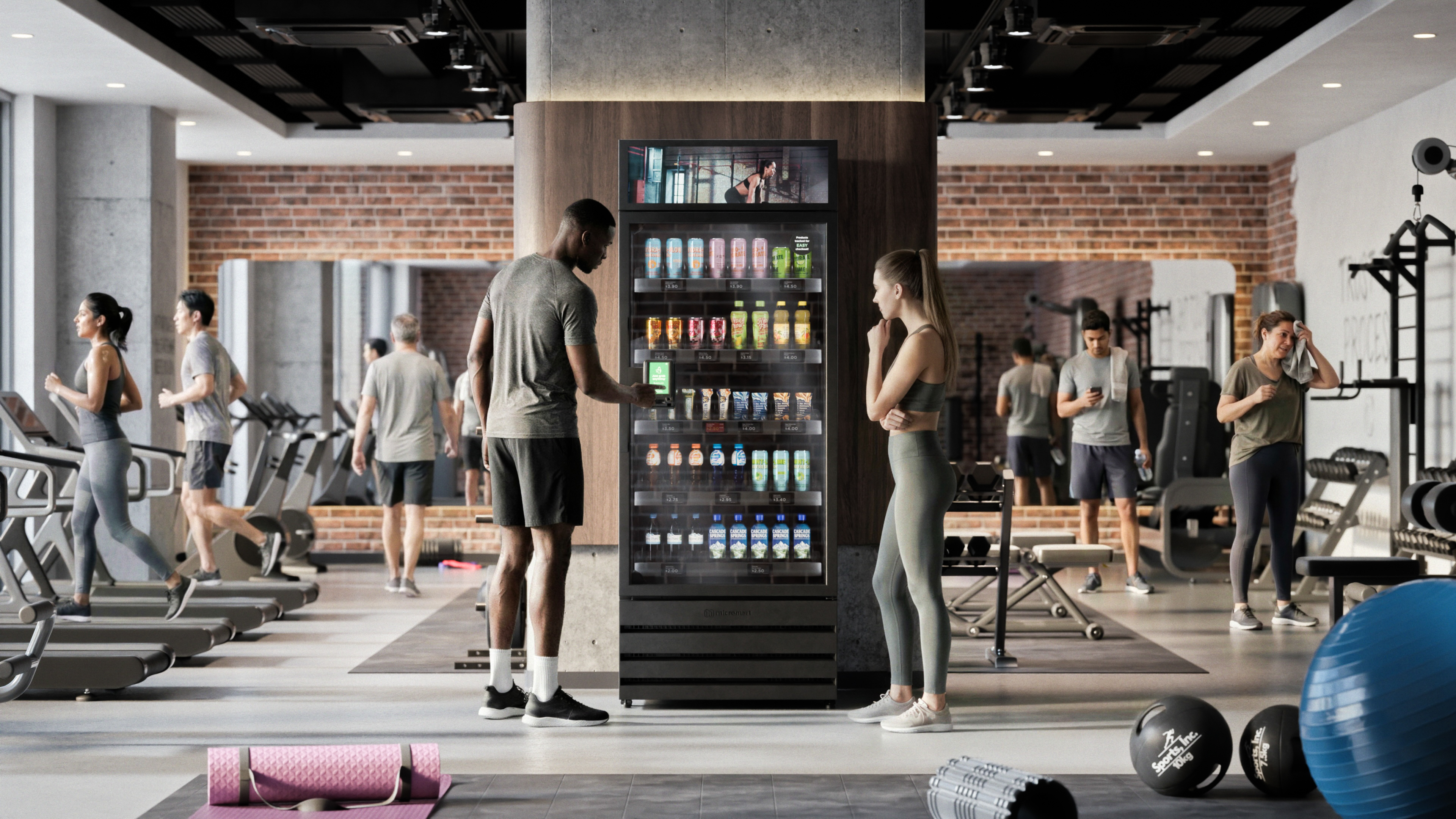 Micromart Smart Store in a modern fitness center